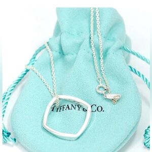 Tiffany & Co. Frank Gehry Sterling Silver Square Torque Pendant Necklace Rare